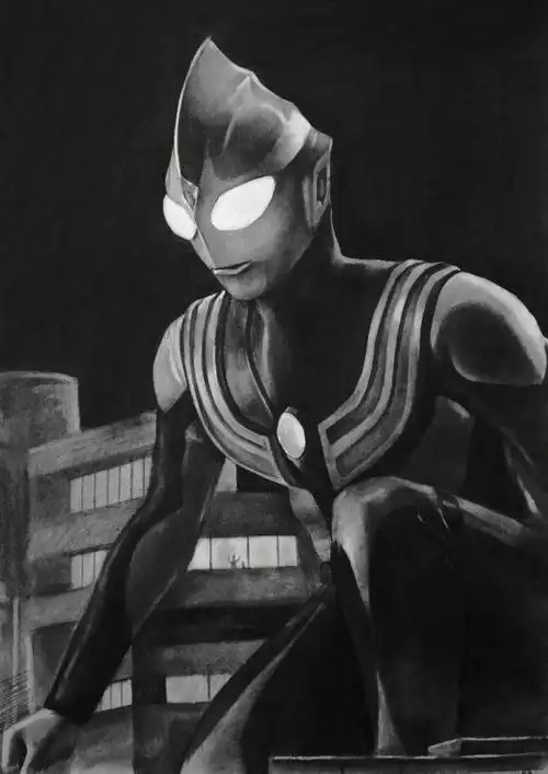 迪迦奥特曼  #奥特曼素描 #高中美术生 #手绘