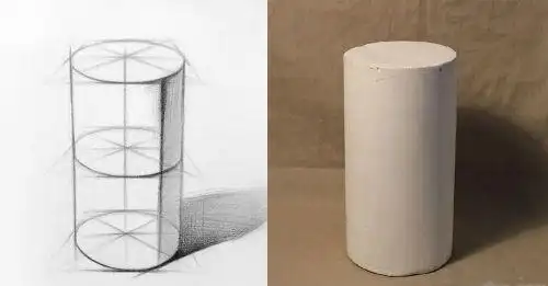 素描教程零基础画素描石膏 圆柱体的绘画步骤_素描自学网