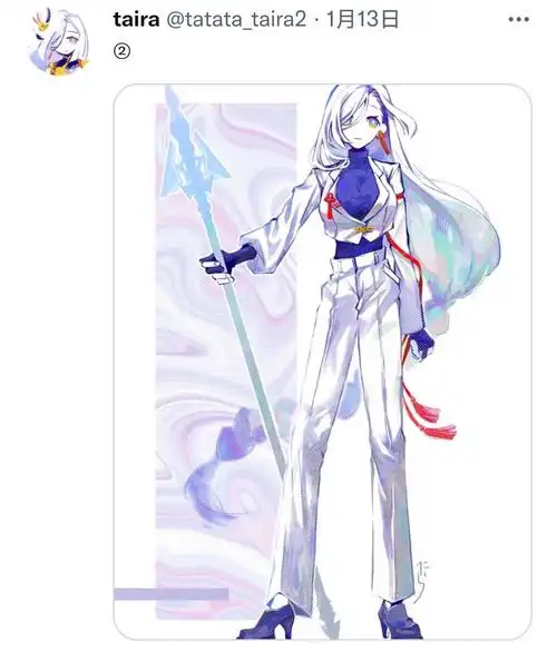 插画搬运白西装申鹤