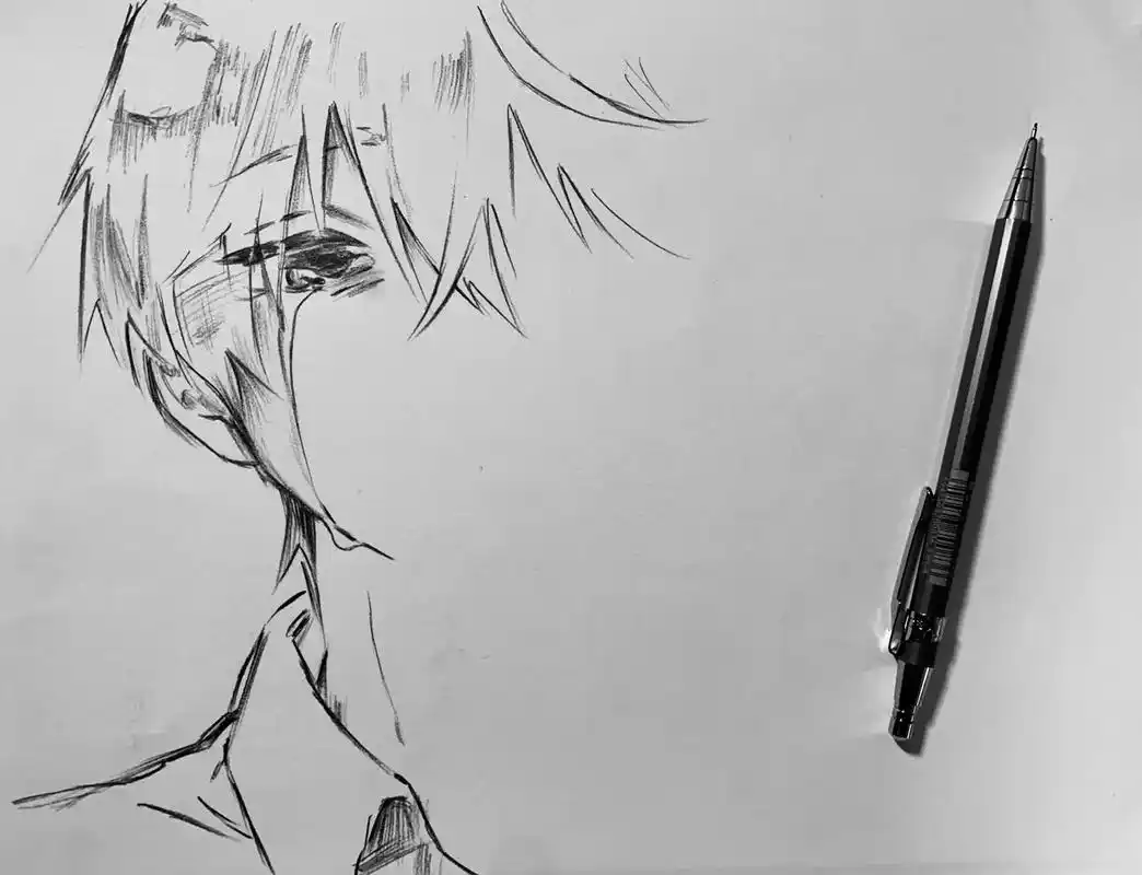 黑白画 #动漫手绘 #手绘 #日常瞎画 #临摹 #绘画 # - 抖音