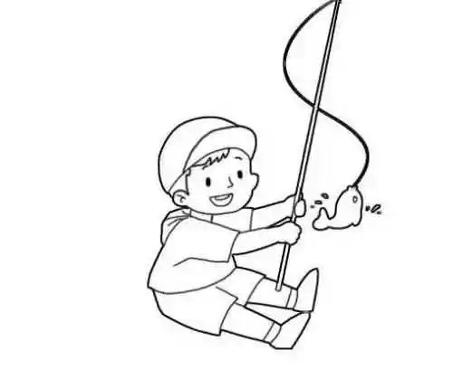 小孩儿钓鱼的简笔画教程 小朋友钓鱼的简笔画怎么画