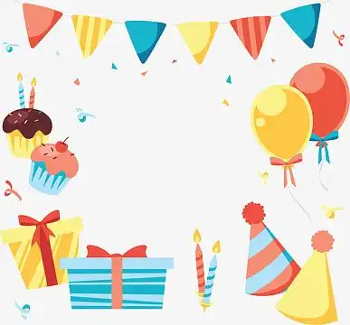 卡通旗子装饰(2000x2000)png手绘生日派对装饰(1291x1500)aipng生日