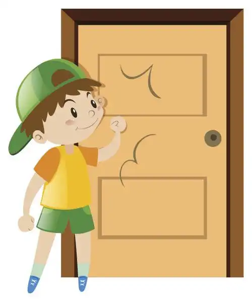 男孩在系鞋带插画图片素材