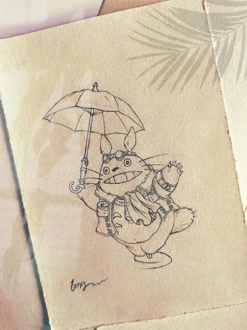 龙猫简笔画.不要害怕孤独,因为这个世界上,肯定有一个人,正在 - 抖音