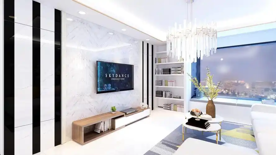 现代风三居室电视背景墙装修效果图2/8