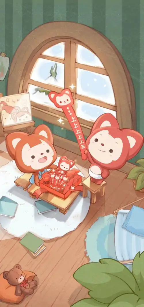 可爱又治愈的阿狸新年壁纸  #国漫##新次元龙重登场