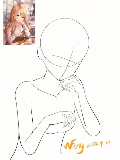 跟着我画包教包会,0基础小白看这里#二次元  #绘画日常  #线稿  #画画