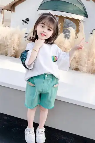 女童夏装套装洋气2020新款网红韩版时髦宽松小女孩衣服宝宝两件套