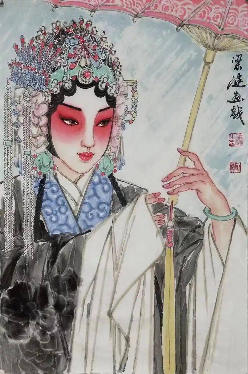 梁健—当代最具影响力的艺术家,三开戏曲人物50幅精选