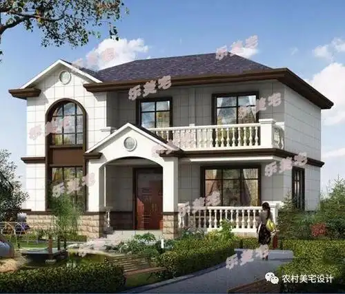 20w90㎡左右农村二层小别墅设计效果图