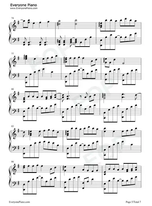 凉凉-完美版五线谱预览5