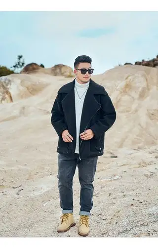 肥胖男士衣服外套加肥加大冬季秋冬男装色翻领子显瘦保暖抓绒棉袄