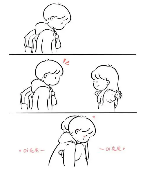 情侣手绘简笔画 海豚图片手绘简笔画情侣人物