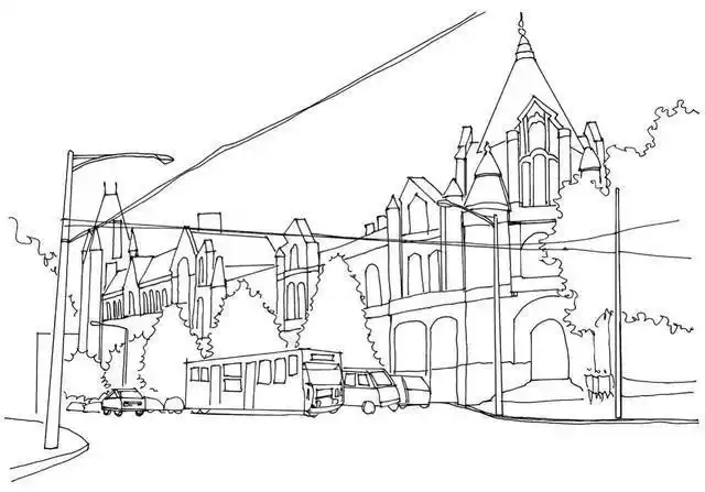 零基础速写教程:分步骤教你画悉尼街景建筑,简单易学,快来临摹