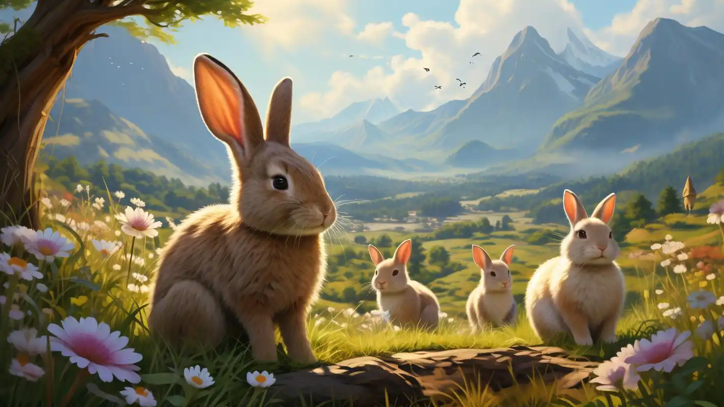 92超萌兔子横屏背景,可爱爆表!