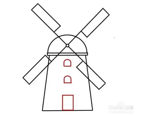 简笔画荷兰风车