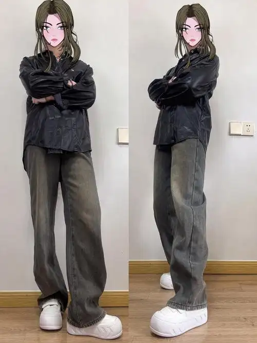 牛仔裤搭配小白鞋真的很好看!