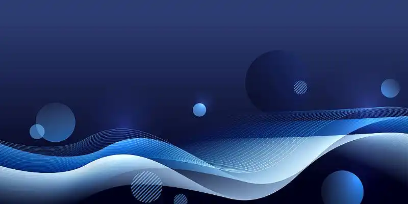 蓝色科技感抽象曲线流体线条展板背景