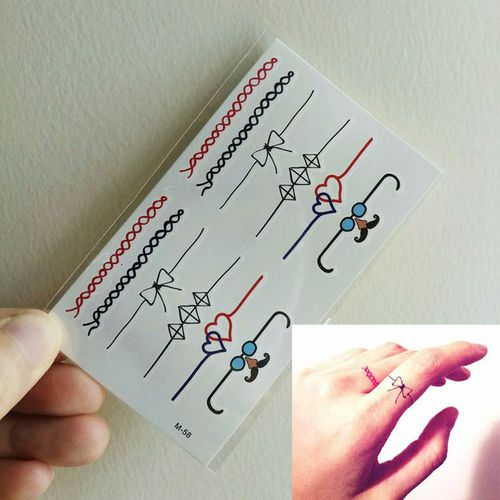 纹身贴防水女持久手指戒指欧美创意小清新潮人文身贴纸tattoo小图