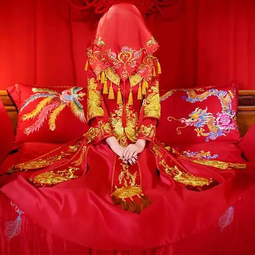 特价盖头 新娘 红色