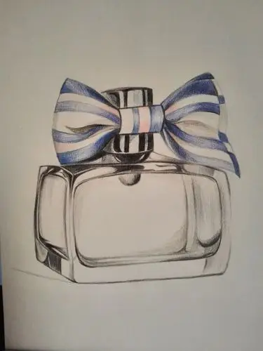 彩铅画一只香水瓶