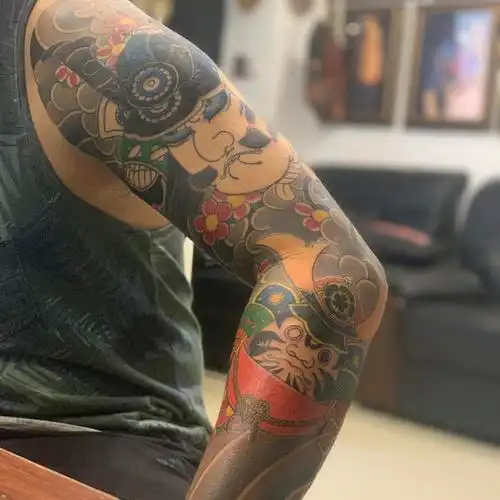 日式传统花臂大臂,胳膊肘遮盖_纹身吧社区 - 纹身大咖