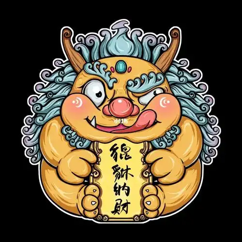 貔貅生性凶猛,招财,掌握财运.原创国潮,未经许可请勿商用.