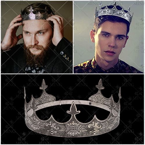 皇冠2021新款韩式森系王冠男士王子成年生日发饰