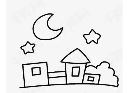 幼儿黑夜的简笔画图片大全 中级简笔画教程-第2张