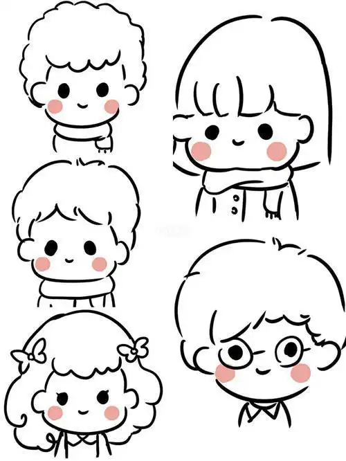 可爱人物头简笔画简单又好画的q版小人物萌萌哒的q版萌图简笔画美型简