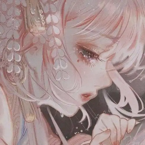 侧脸伤感流泪漫画女生头像图片