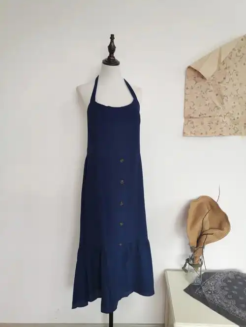 文艺藏蓝色裙裙