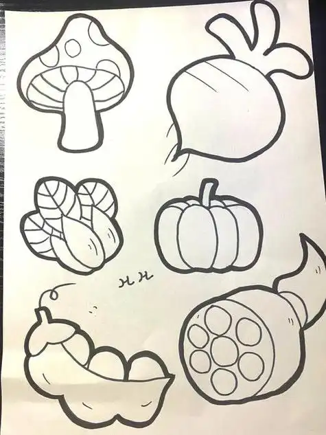 0到2岁简笔画蔬菜水果简笔画