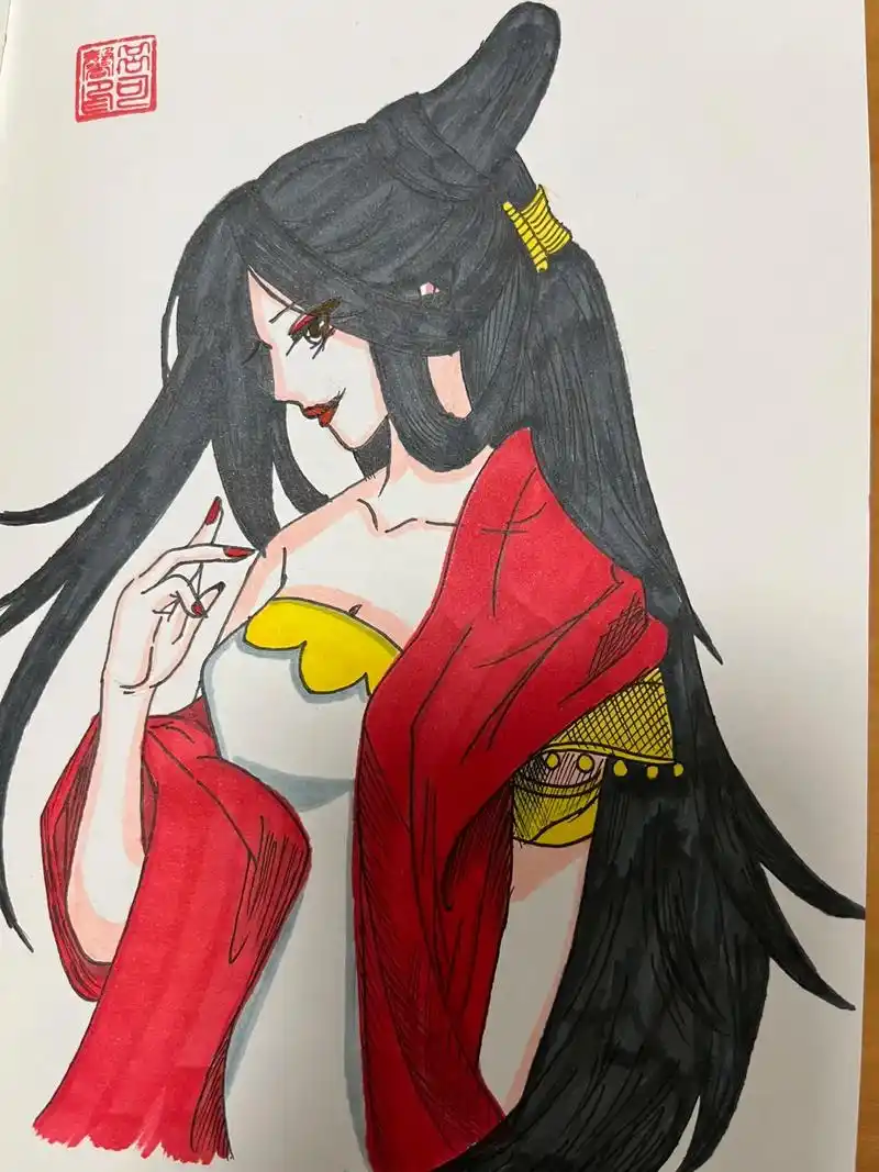 作品欣赏 #爱画画的小朋友 #古风手绘 #动漫人物绘画 女 - 抖音