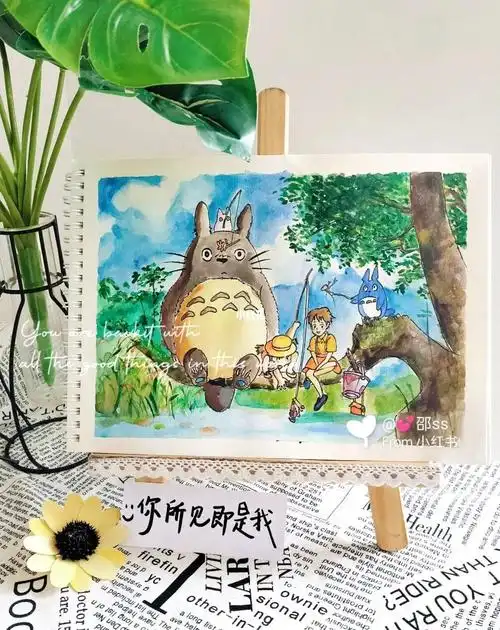 宫崎骏水彩画龙猫附过程