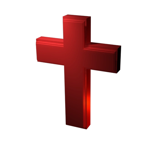 红色基督徒十字架的纸艺术.