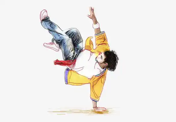 关键词 : 装饰图案,海报,手绘跳街舞的男生