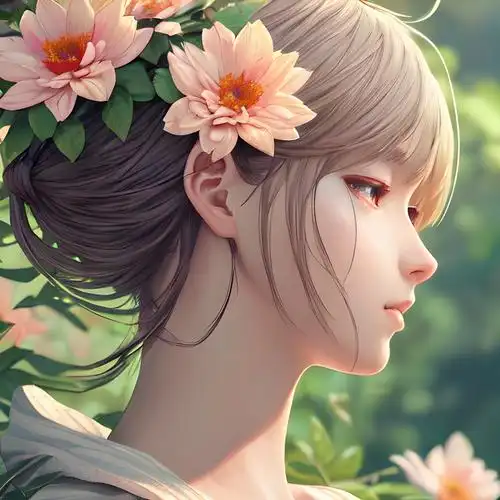 风景花草美女背影头像