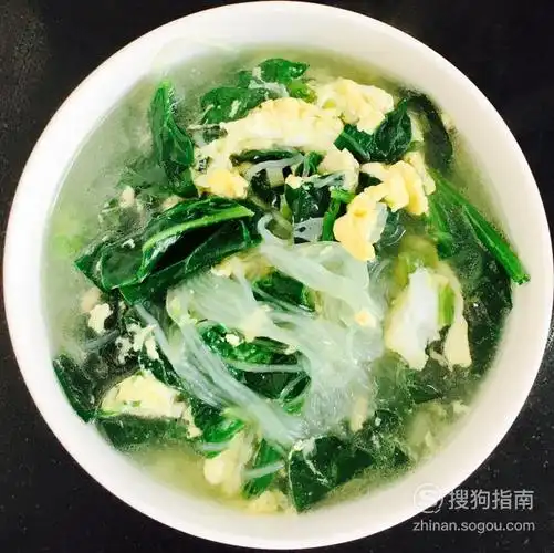 菠菜粉丝鸡蛋汤的家常做法