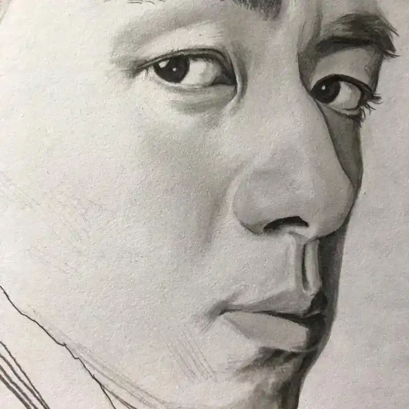 画张李现的素描人像!准备睡觉