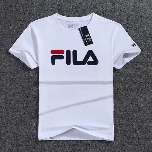 2018春夏新男女同款斐乐圆领短袖t恤丝柔棉情侣运动休闲修身上衣