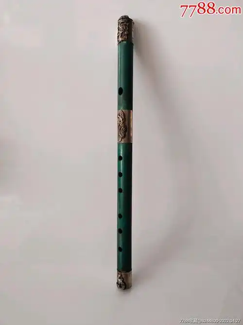玉笛子玉镶嵌龙凤笛子包浆自然只太奥有收藏价值