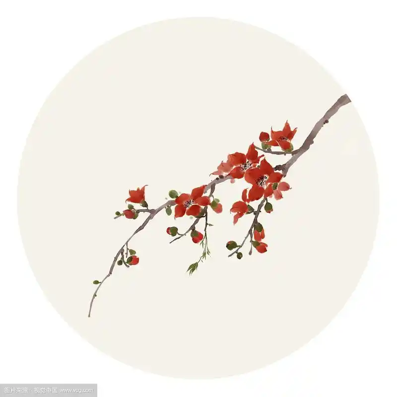 水彩花草插画 木棉花