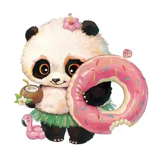 分享一组圆滚可爱的熊猫插画呆萌俏皮人见人爱