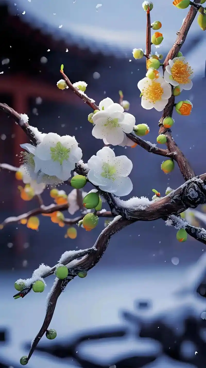 94 梅花,在寒冬中独自绽放,傲雪凌霜,散发着淡淡的清香.76 - 抖音