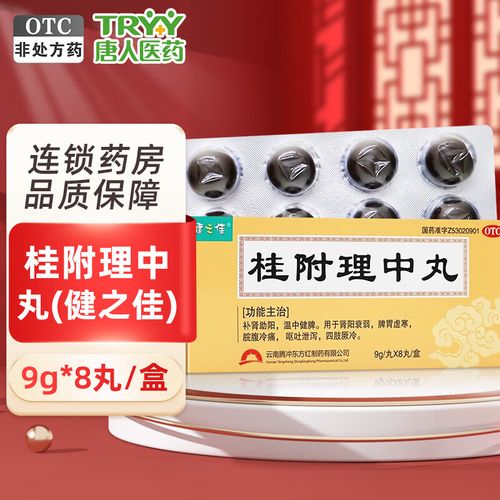 健之佳 桂附理中丸 9g/丸*8丸/盒 补肾助阳 温中健脾 肾阳衰弱 脾胃