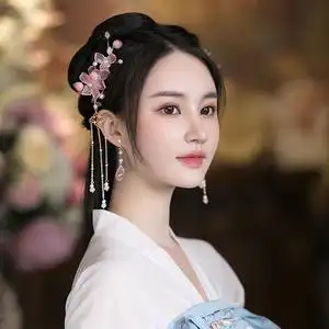 汉服头饰全套琉璃发夹女古风发饰鬓超仙气流苏边夹古装发型配饰品