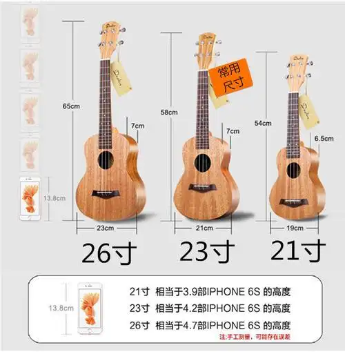 注:表格中的尺寸以doolin品牌尤克裏裏为例,不同品牌会略有差异.