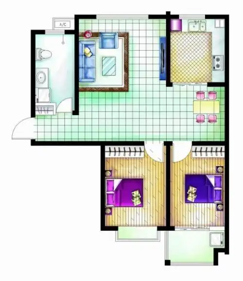 两室两厅90多平的房子装修想改成三室一厅,不知道如何改是好,想请大家