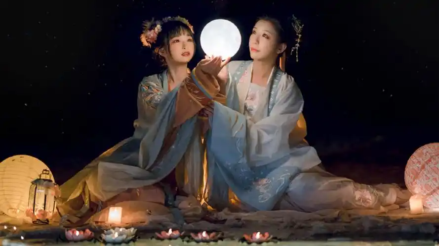 古风双生姐妹唯美汉服写真,高清壁纸图片,大陆美女-回车桌面